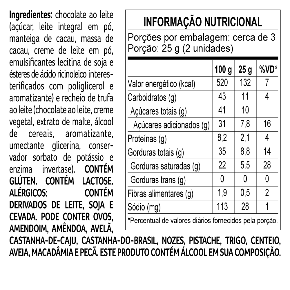 Caixa de Trufas laCreme ao Leite e Branco 160g