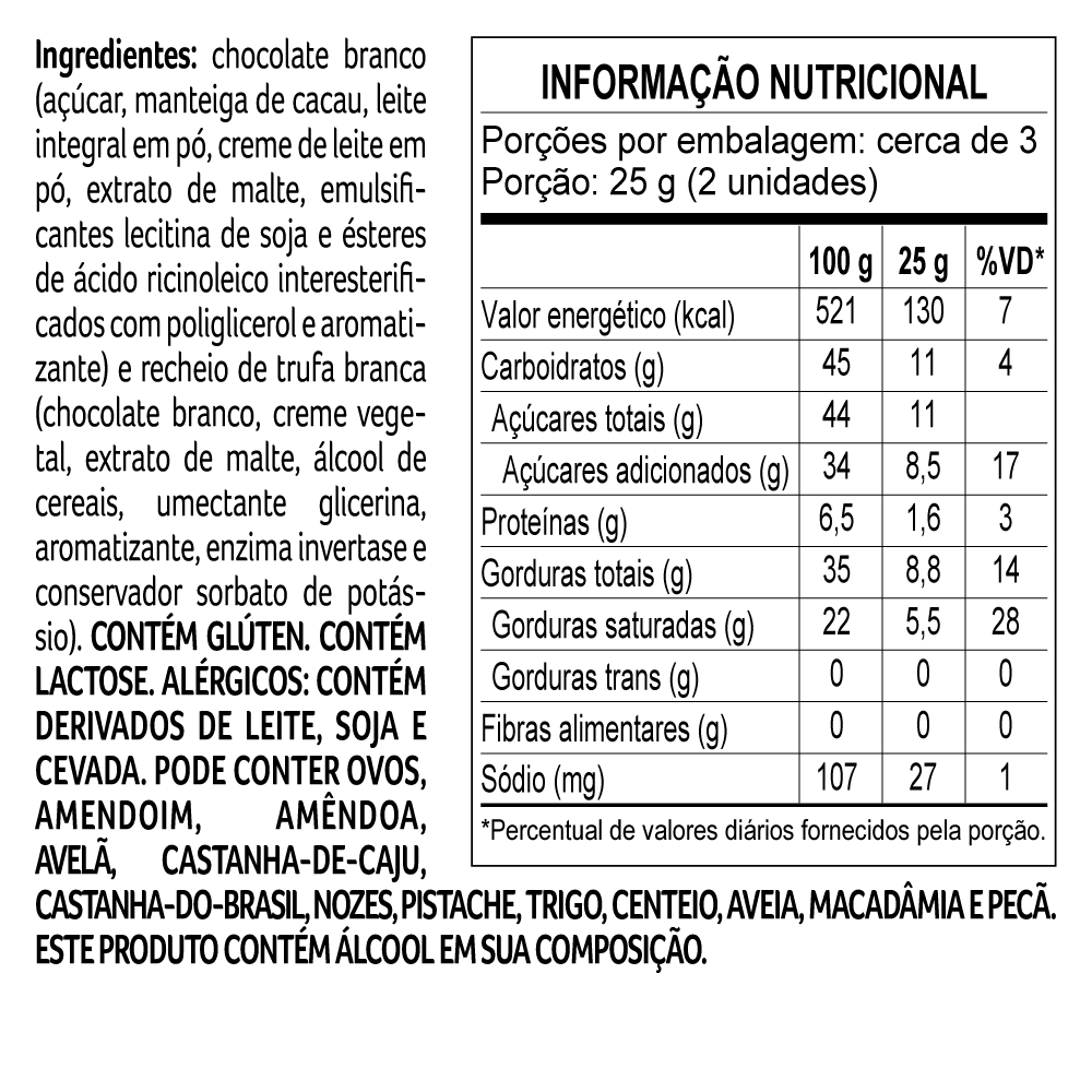 Caixa de Trufas laCreme ao Leite e Branco 160g