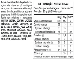 Ovo de Páscoa Clássicos ao Leite com Bombons 700g