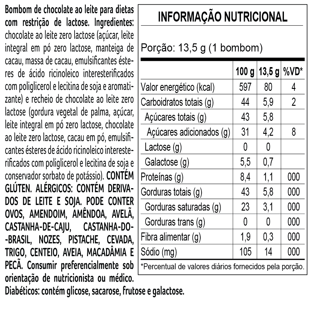 Ovo de Páscoa laCreme ao Leite Zero Lactose 180g