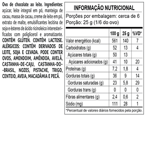 Ovo de Páscoa ao Leite Pantufa Ursinhos Carinhosos Ursinha Carinhosa G 170g